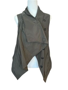 Sun Kim Jenny Vest Sleeveless Draped Asymmetrical Size XS